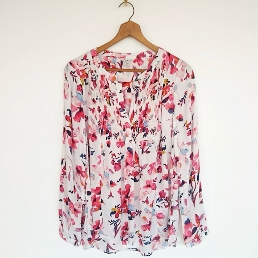 Lucky Brand Boho Floral Top Womens size M